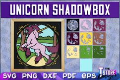 3D Unicorn Shadowbox SVG | Paper Cut Files | Paper Unicorn Product Image 1