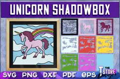 3D Unicorn Shadowbox SVG | Paper Cut Files | Paper Unicorn Product Image 1