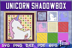 3D Unicorn Shadowbox SVG | Paper Cut Files | Paper Unicorn Product Image 1