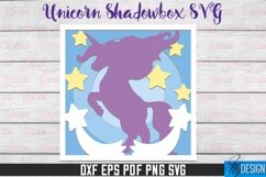 3D Unicorn Shadowbox SVG | Paper Cut Files | Paper Unicorn Product Image 1