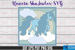 3D Unicorn Shadowbox SVG | Paper Cut Files | Paper Unicorn Product Image 1