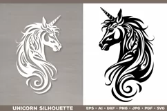 Unicorn Silhouette SVG. Unicorn SVG. Unicorn Cut File Product Image 1