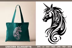 Unicorn Silhouette SVG. Unicorn SVG. Unicorn Cut File Product Image 4