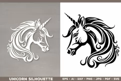 Unicorn Silhouette SVG. Unicorn SVG. Unicorn Cut File Product Image 1