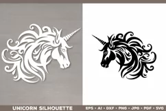 Unicorn Silhouette SVG. Unicorn SVG. Unicorn Cut File Product Image 1