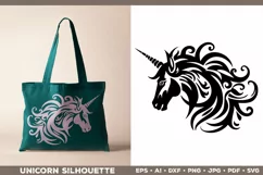 Unicorn Silhouette SVG. Unicorn SVG. Unicorn Cut File Product Image 4