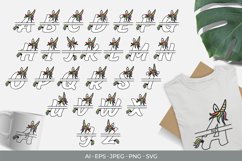 Split Unicorn Alphabet with Custom Text Monogram Product Image 1