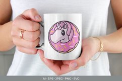 Unicorn Trapped Inside Doughnut Illustration Product Image 1