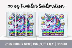 Funny Unicorn Tumbler Wrap | Sarcasm Quote Sublimation Product Image 1