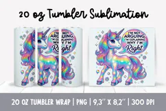 Unicorn Tumbler Wrap | Funny Sassy Tumbler Design Product Image 2