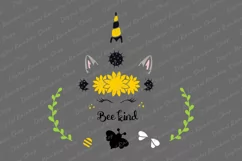 Unicorn Sunflower svg, bee kind svg, unicorn face and bee Product Image 2