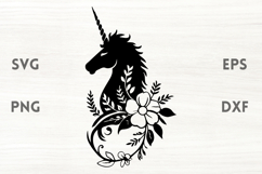 Unicorn with flower bouquet SVG Product Image 1