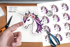 Floral Unicorn Sticker Product Image 1