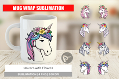 Mug Wrap Floral Unicorn Product Image 1