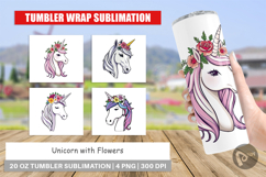 Tumbler Floral Unicorn Product Image 1