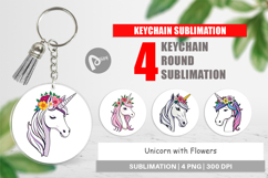 Keychain Floral Unicorn Product Image 1