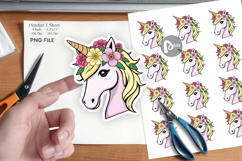 Floral Unicorn Sticker Product Image 1