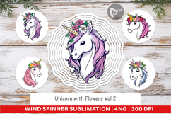 Wind Spinner Floral Unicorn Product Image 1