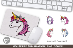 Mouse Pad Floral Unicorn Product Image 1