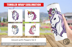 Tumbler Floral Unicorn Product Image 1
