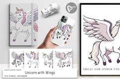 Digital Paper Winged Unicorn Product Image 1