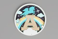 Nursery Sign Laser Cut File - Magical Unicorn Letter A Product Image 1