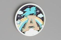 Nursery Sign Laser Cut File - Magical Unicorn Letter A Product Image 4