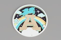 Nursery Sign Laser Cut File - Magical Unicorn Letter A Product Image 2