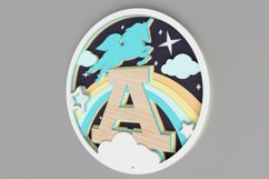 Nursery Sign Laser Cut File - Magical Unicorn Letter A Product Image 3
