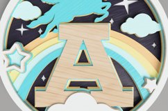 Nursery Sign Laser Cut File - Magical Unicorn Letter A Product Image 6