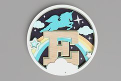 Nursery Sign Laser Cut File - Magical Unicorn Letter E Product Image 1