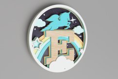 Nursery Sign Laser Cut File - Magical Unicorn Letter E Product Image 4