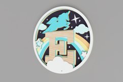 Nursery Sign Laser Cut File - Magical Unicorn Letter E Product Image 3