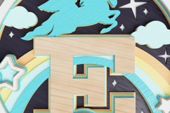 Nursery Sign Laser Cut File - Magical Unicorn Letter E Product Image 6