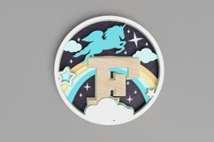 Nursery Sign Laser Cut File - Magical Unicorn Letter F Product Image 1
