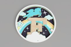 Nursery Sign Laser Cut File - Magical Unicorn Letter F Product Image 4