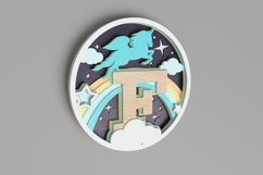 Nursery Sign Laser Cut File - Magical Unicorn Letter F Product Image 2