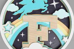 Nursery Sign Laser Cut File - Magical Unicorn Letter F Product Image 6