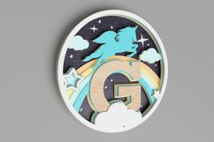 Nursery Sign Laser Cut File - Magical Unicorn Letter G Product Image 2