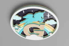 Nursery Sign Laser Cut File - Magical Unicorn Letter G Product Image 4