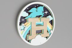 Nursery Sign Laser Cut File - Magical Unicorn Letter H Product Image 4