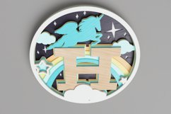 Nursery Sign Laser Cut File - Magical Unicorn Letter H Product Image 6
