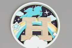 Nursery Sign Laser Cut File - Magical Unicorn Letter H Product Image 2