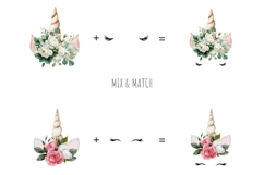 Watercolor unicorn horns clipart Unicorn horn with flowers Product Image 4