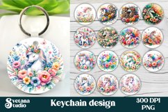Unicorn keychain | Animal keyring | Keychain bundle Product Image 1