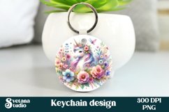 Unicorn keychain | Animal keyring | Flower keychain Product Image 1