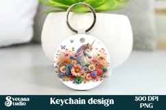 Unicorn keychain | Animal keyring | Flower keychain Product Image 1