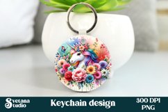 Unicorn keychain | Animal keyring | Flower keychain Product Image 1