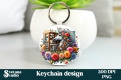 Unicorn keychain | Animal keyring | Flower keychain Product Image 1