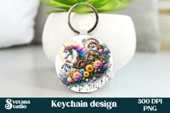 Unicorn keychain | Animal keyring | Flower keychain Product Image 1
